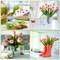 100 Pcs Light Pink Artificial Tulips – Real Touch PU Faux Flowers for Mother’s Day, Weddings, Spring Bouquets & Home Centerpieces